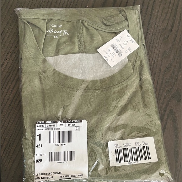 J. Crew Factory Long-sleeve crewneck girlfriend tee - Picture 2 of 3